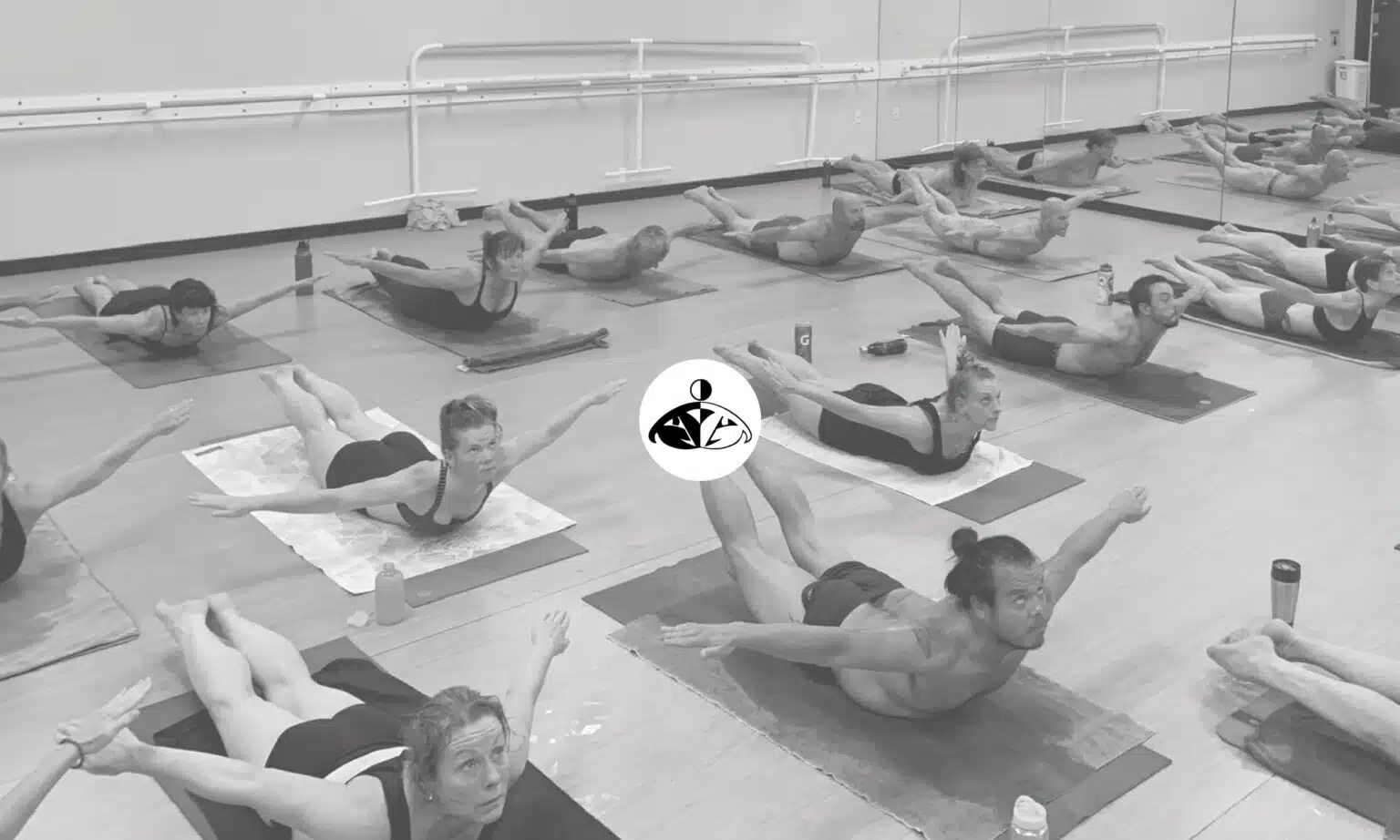 Students during a hot yoga class at The Studio